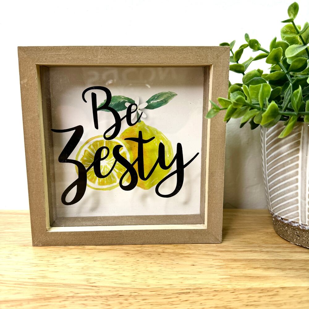 Creative Design Be Zesty Wooden Frame Desks Tables Home Decor Positive Quotes